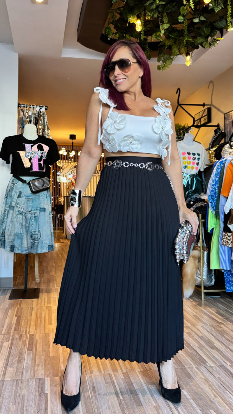 PLEATED MAXI SKIRT