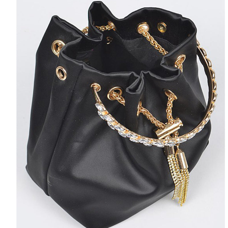 CHIC SATIN BUCKET BAG