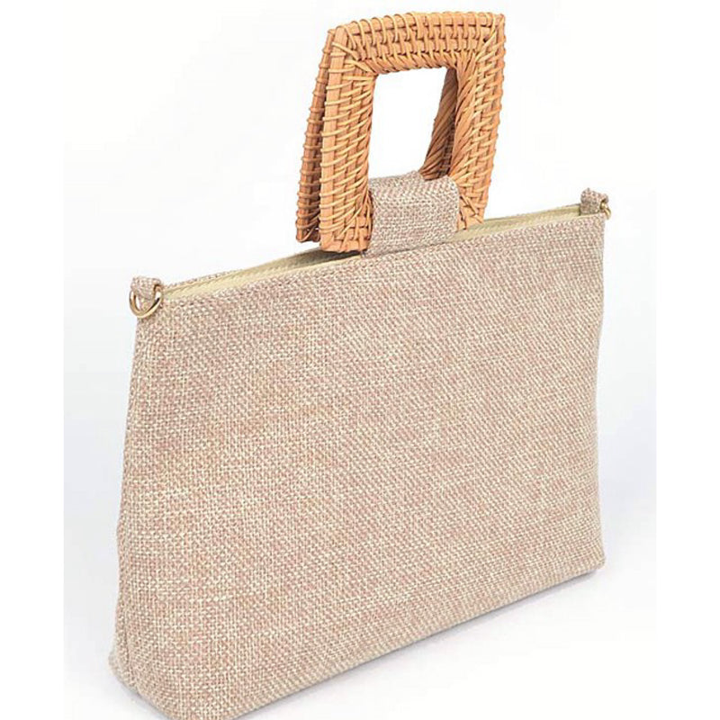 BAMBOO HANDLE LINEN BAG