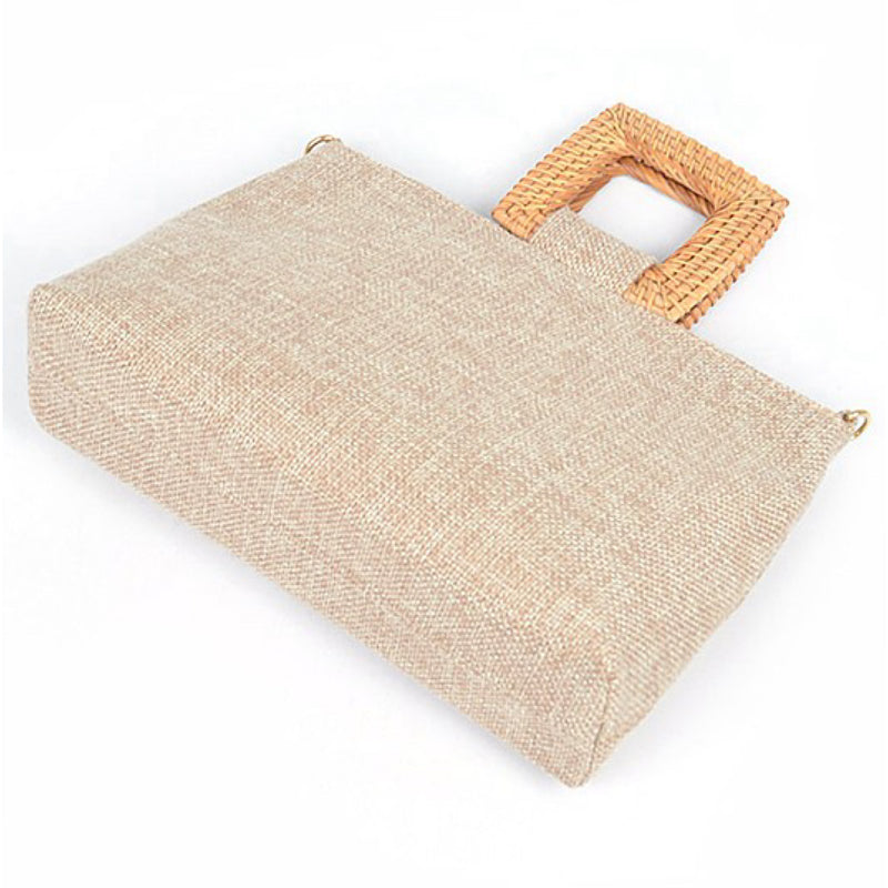 BAMBOO HANDLE LINEN BAG