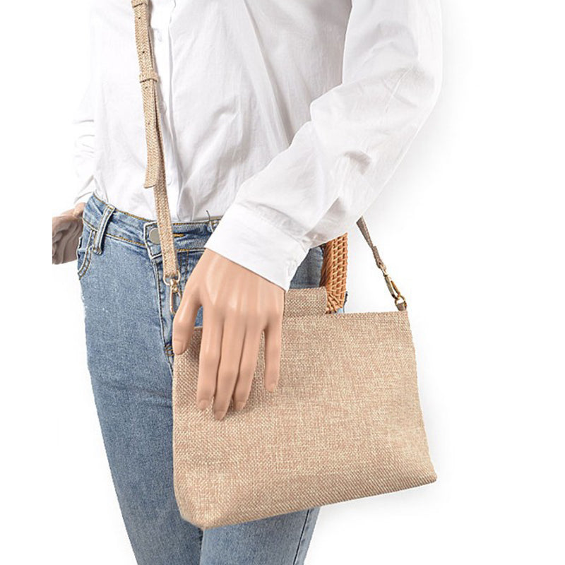 BAMBOO HANDLE LINEN BAG