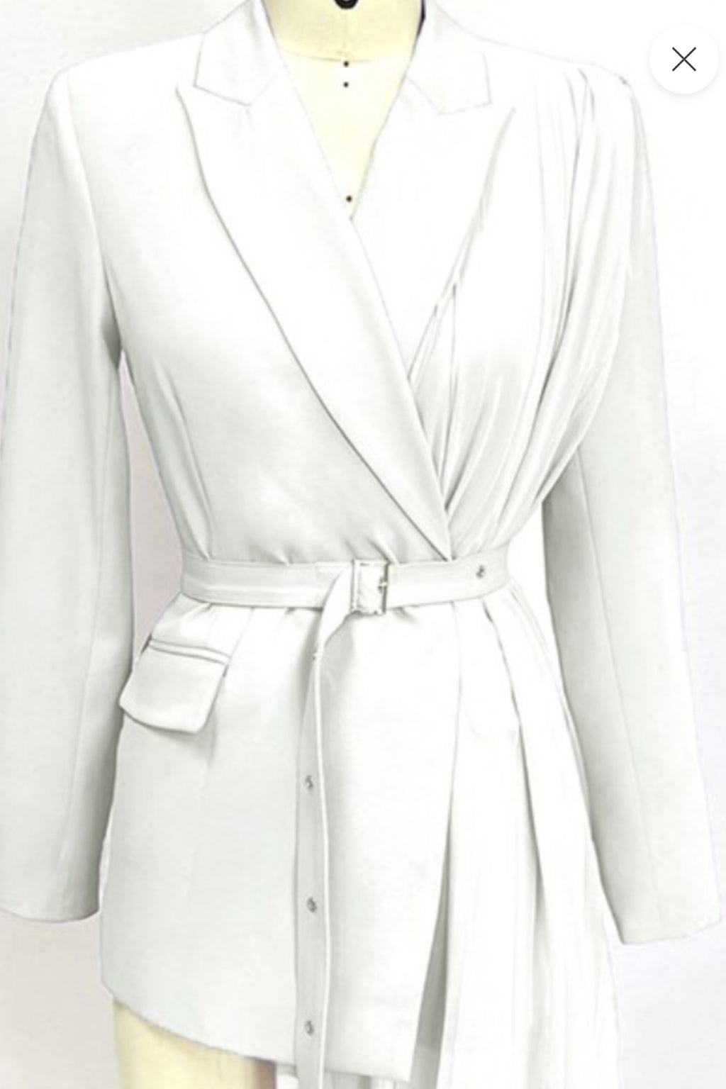 ASYMMETRICAL PLEATED DETAIL BLAZER