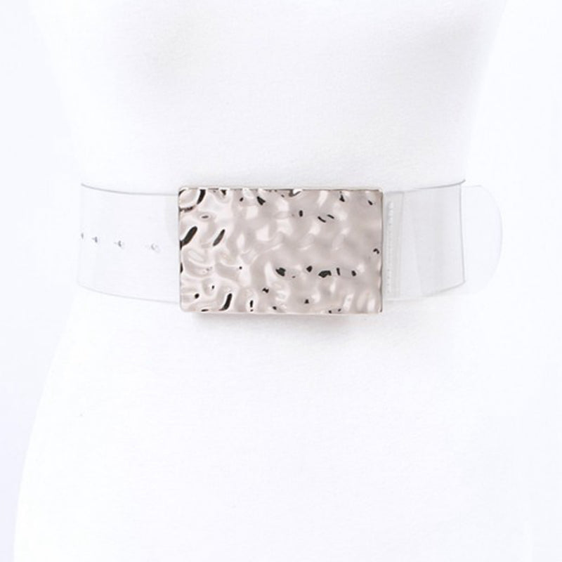 HAMMERED BUCKLE CLEAR BELT