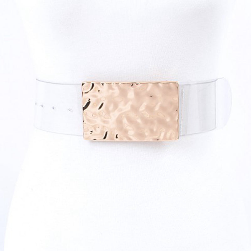 HAMMERED BUCKLE CLEAR BELT