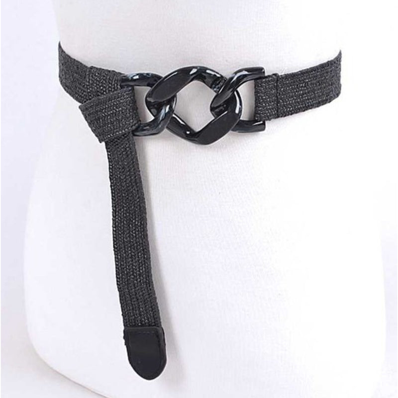 ELASTIC STRAW TIE BELT