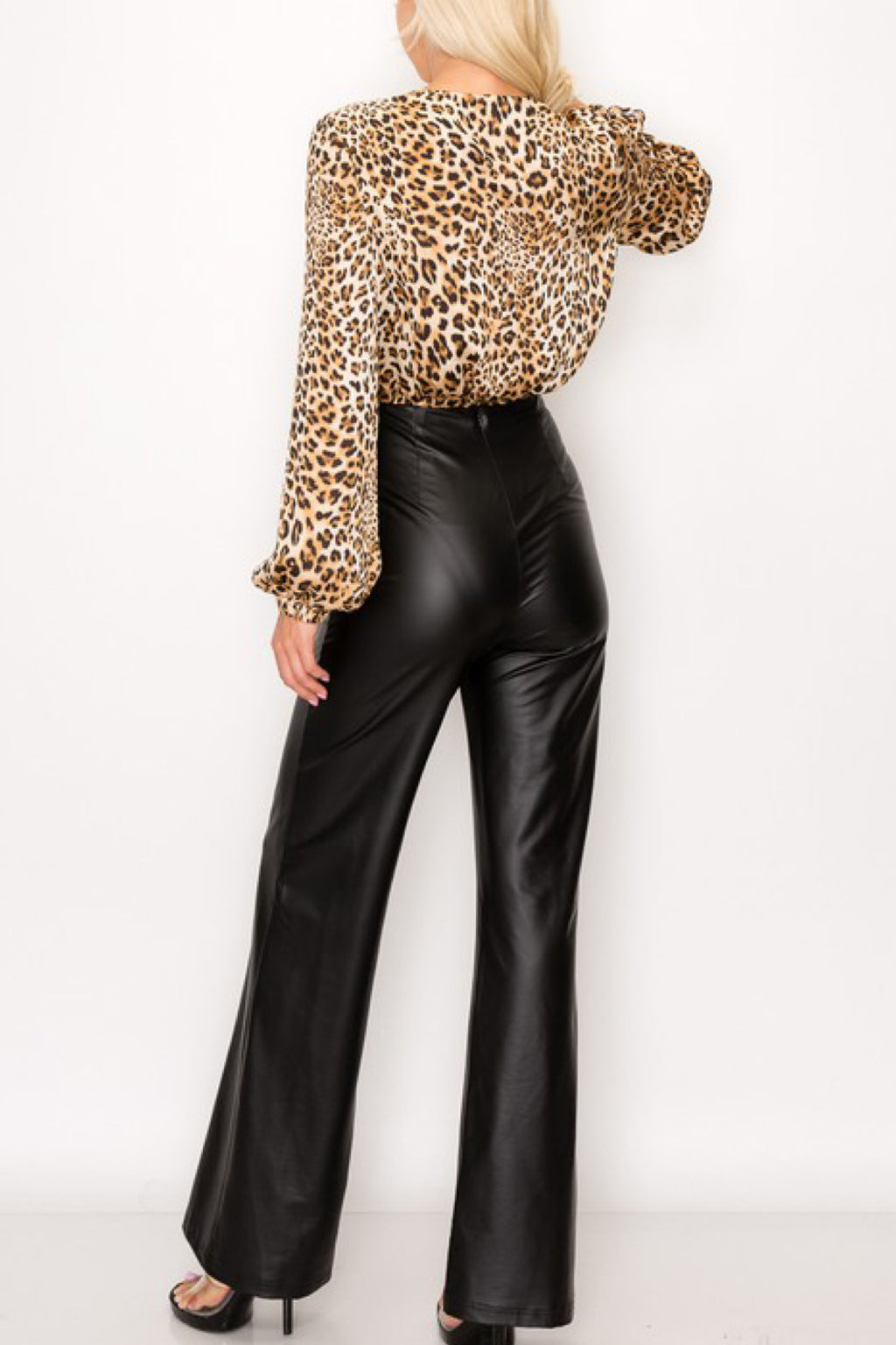 HIGH WAIST FAUX FASHION PANTS