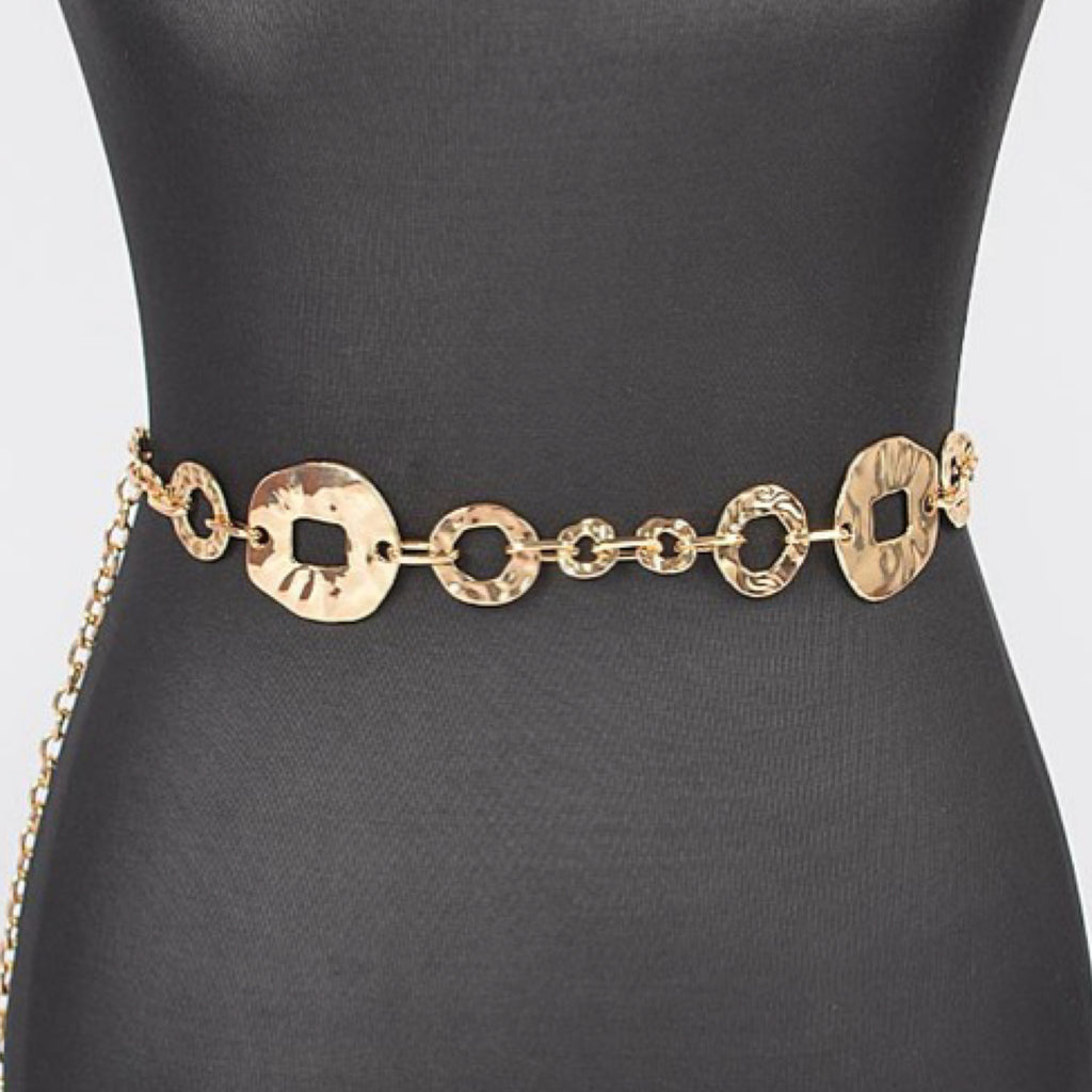 HAMMERED METAL CHAIN BELT