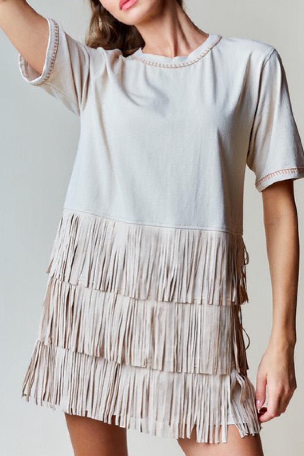 COWGIRL FRINGE MINI DRESS