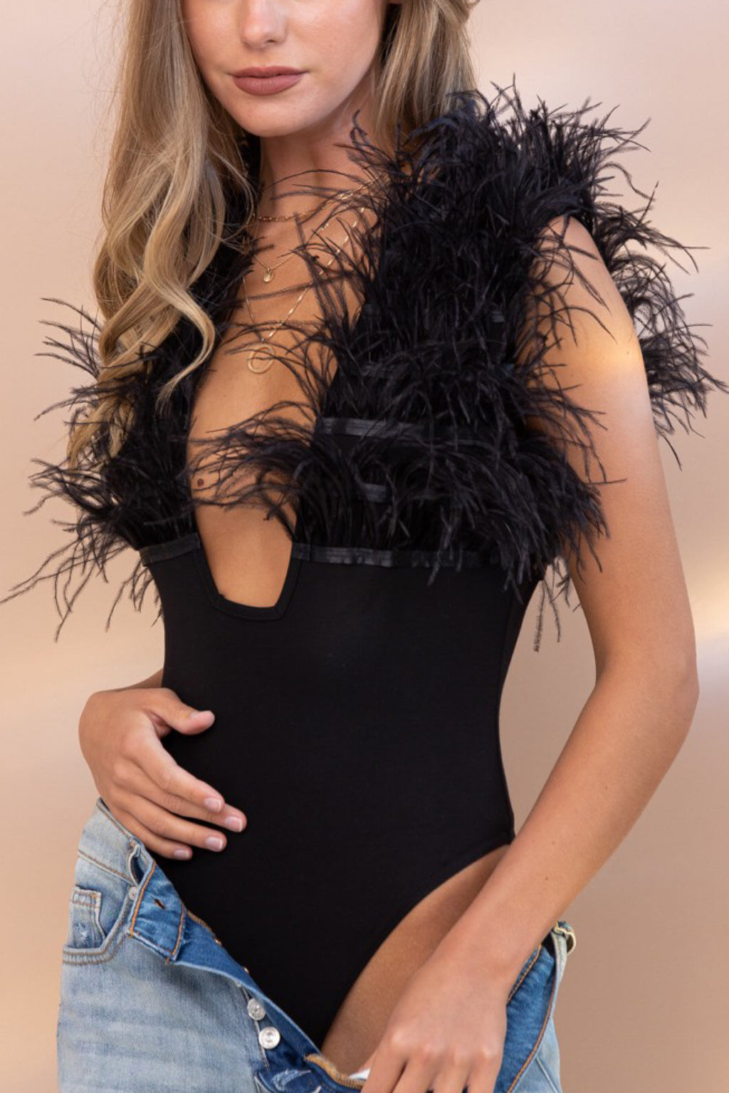 ULTRA SEXY FEATHERS BODYSUIT