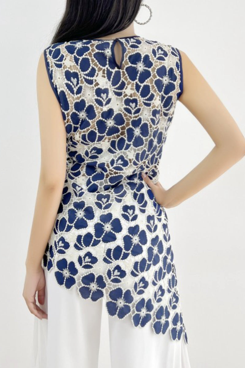 ASYMMETRIC LACE TOP