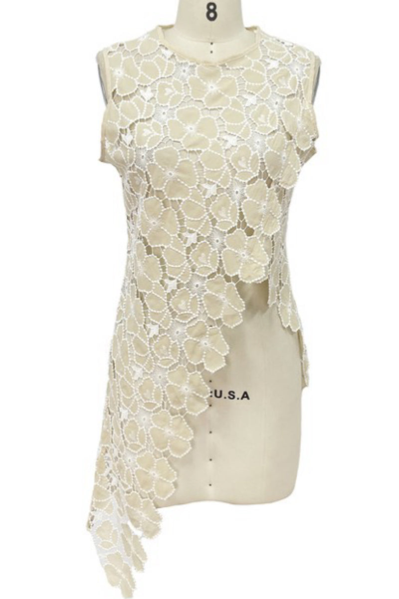 ASYMMETRIC LACE TOP