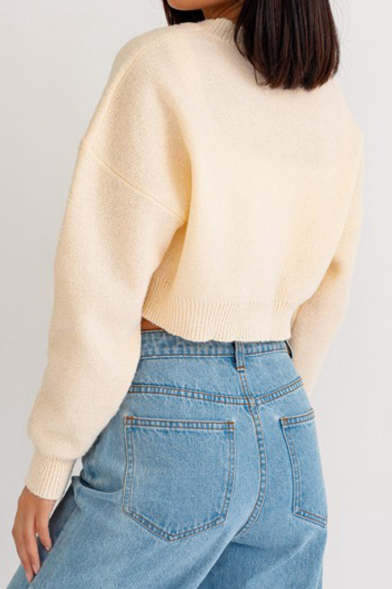 SMILEY CROP SWEATER