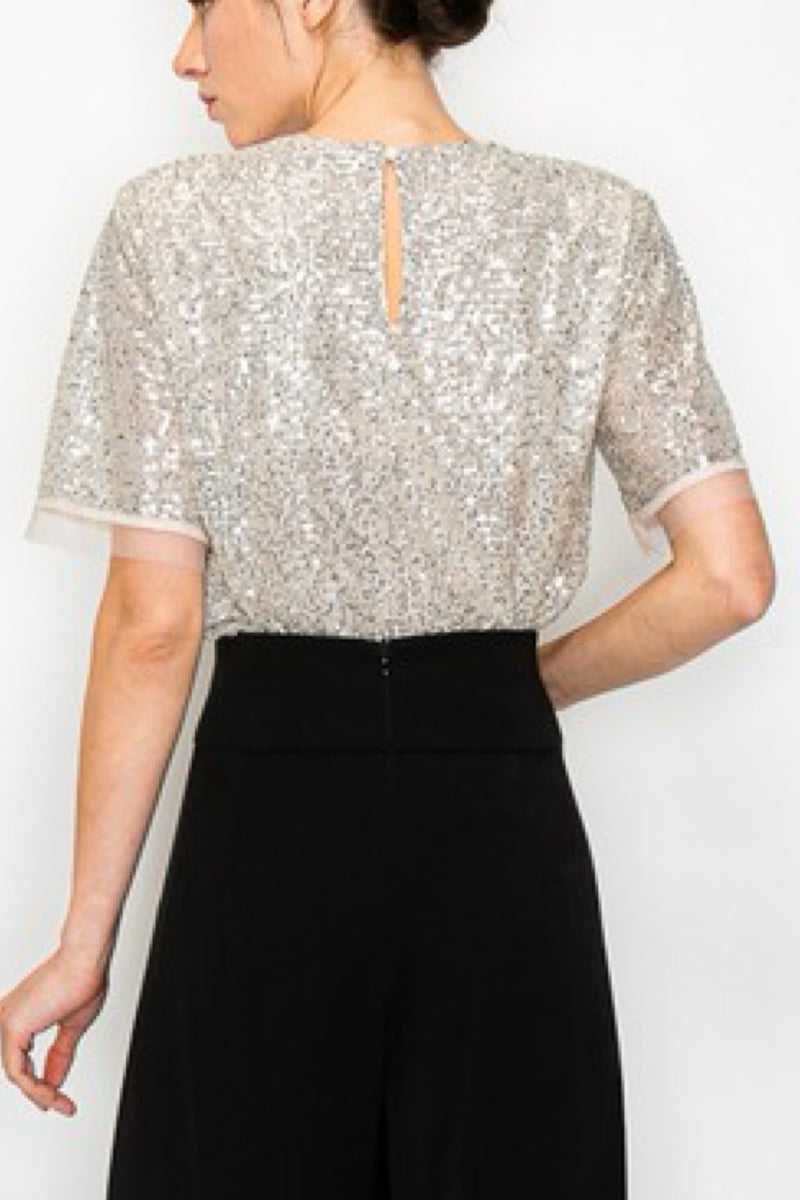 I'M GOLD SEQUIN TOP