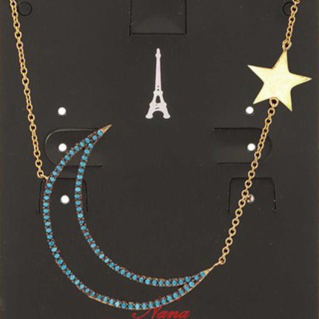 MOON & STAR PENDANT NECKLACE