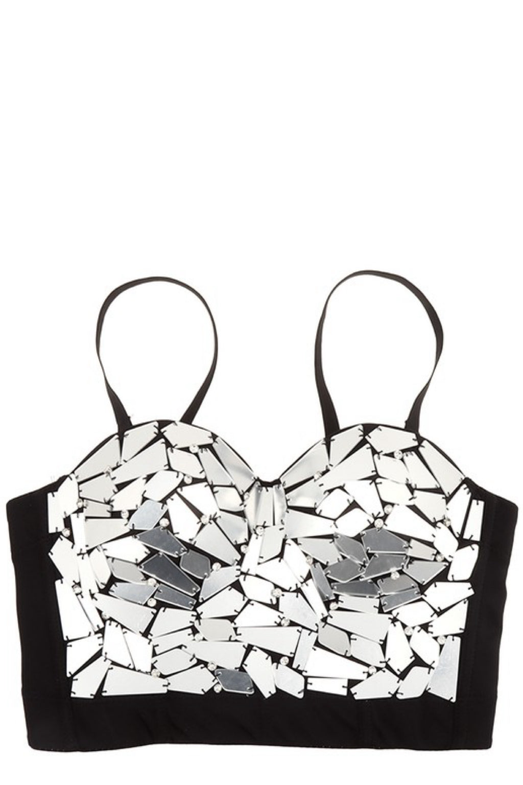 GEOMETRIC GLASS CORSET TOP