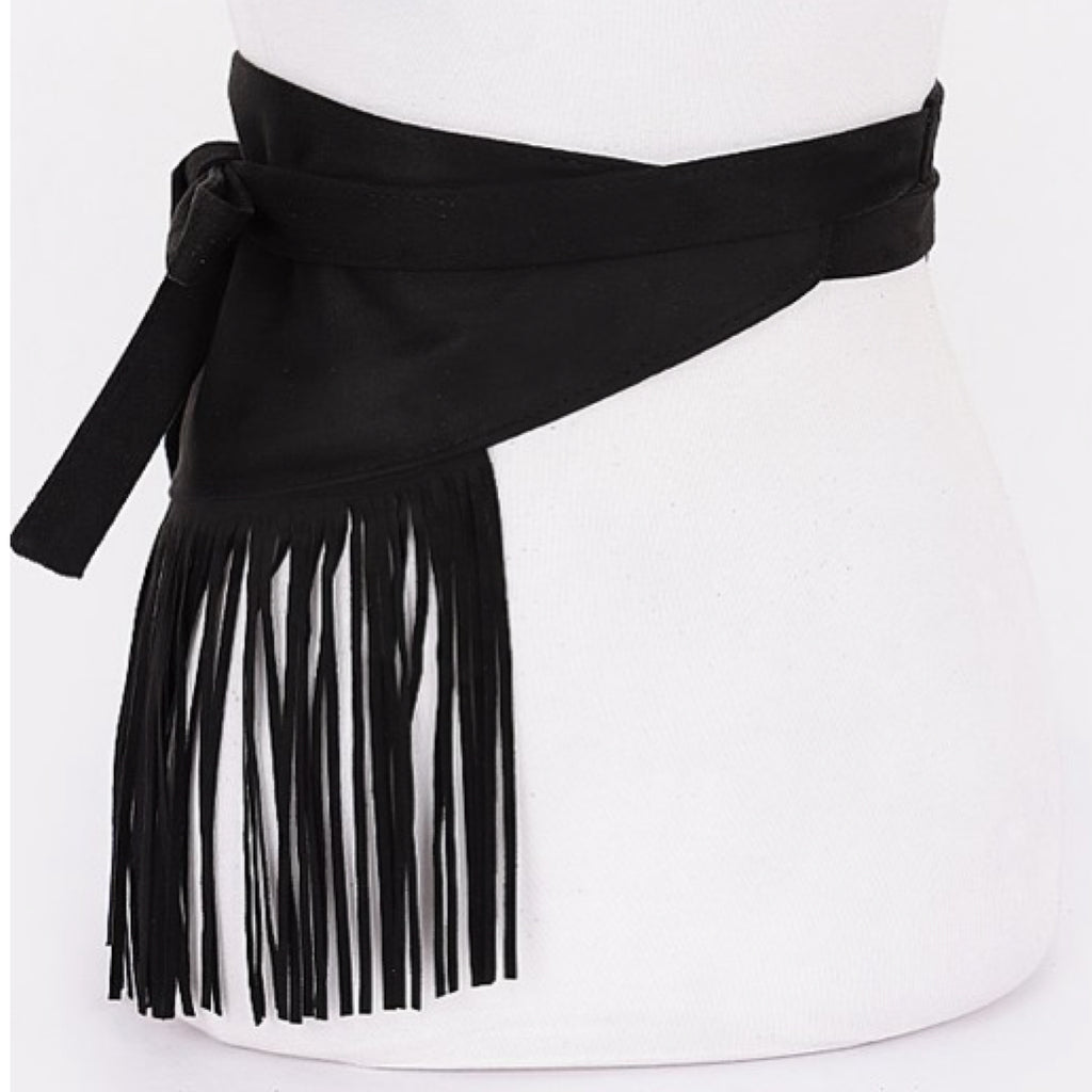 SUEDE FRINGE BELT
