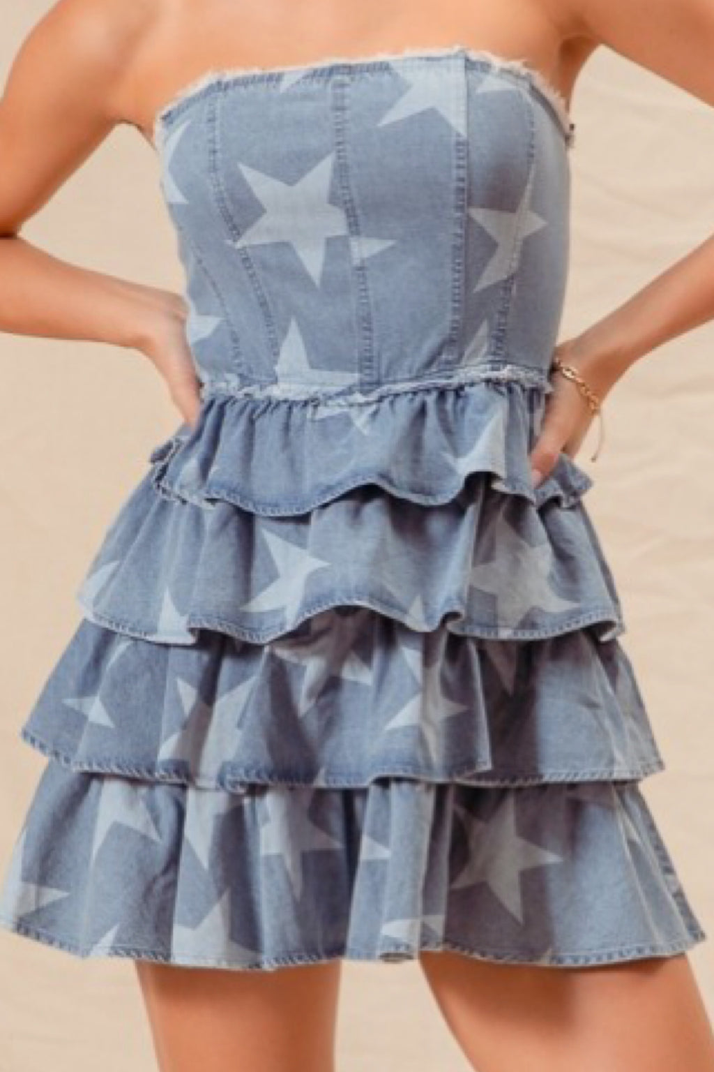 STARS DENIM MINI DRESS