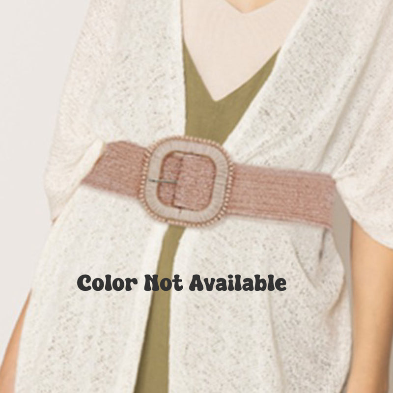 RAFFIA BRAIDED ELASTIC BELT