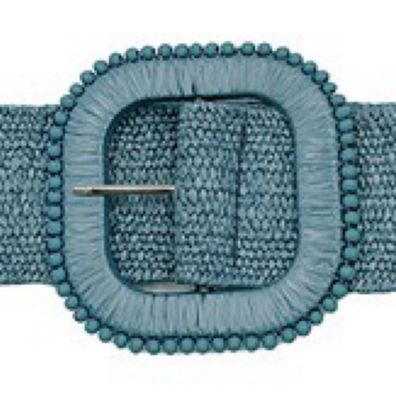 RAFFIA BRAIDED ELASTIC BELT