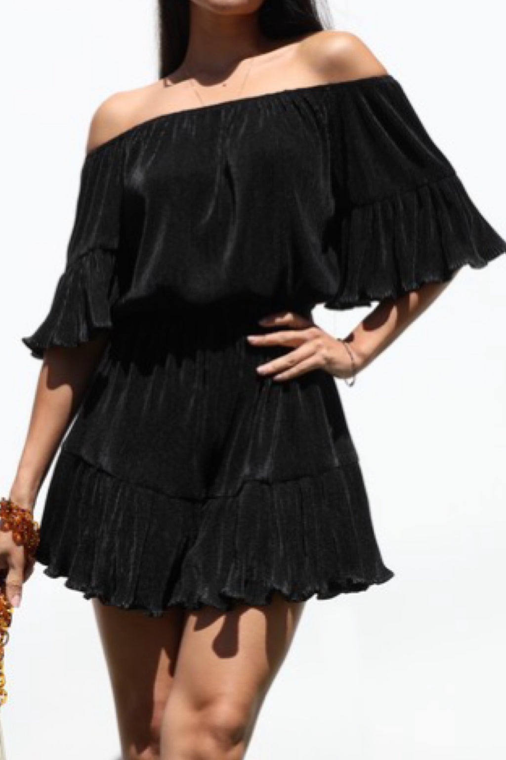 PRETTY PLEATED ROMPER
