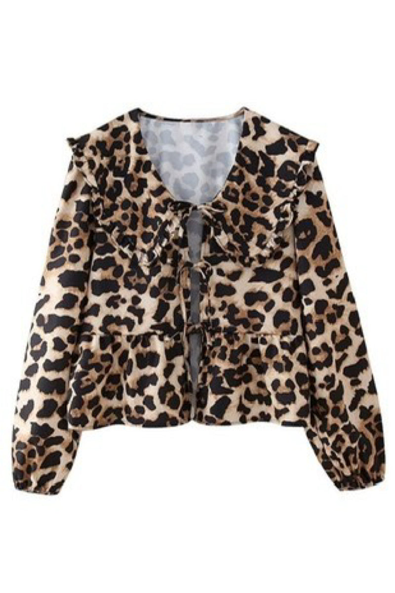 LEOPARD PRINT BOW TOP