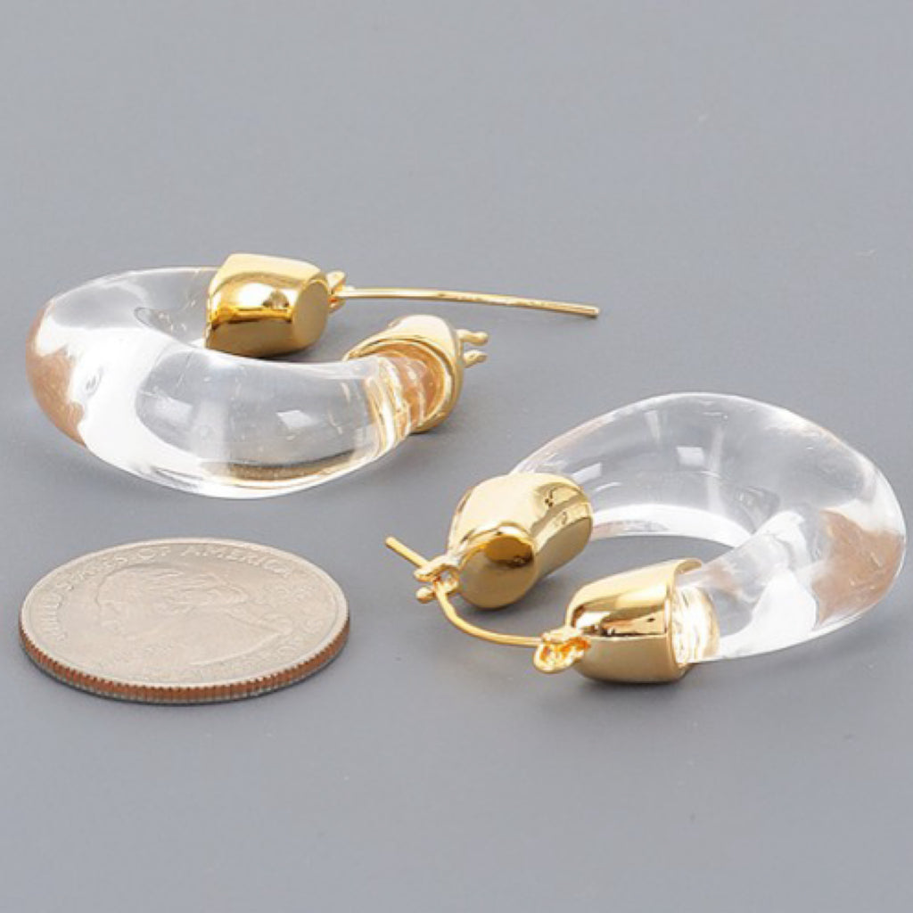 CLEAR HOOP EARRINGS