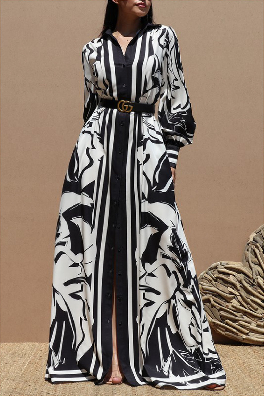 BLACK & WHITE MAXI DRESS