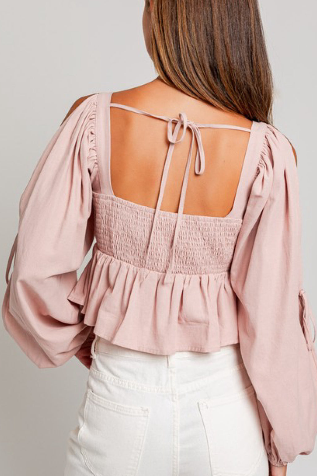 COLD SHOULDER BRAIDED TOP