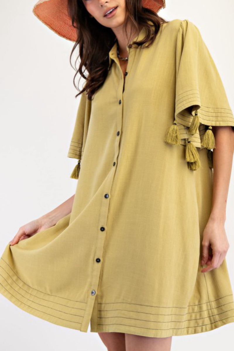 TASSEL SHIRT DRESS