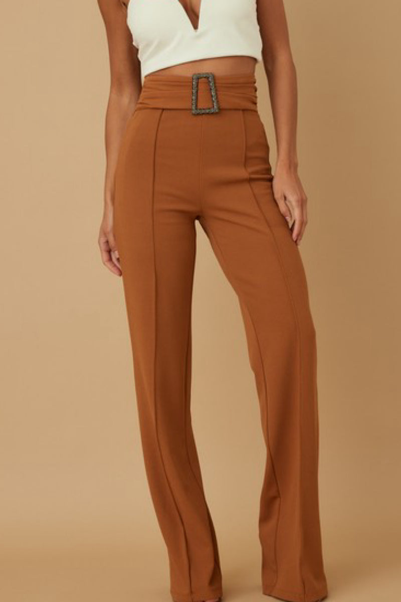 BUCKLE DETAIL ELEGANT PANTS