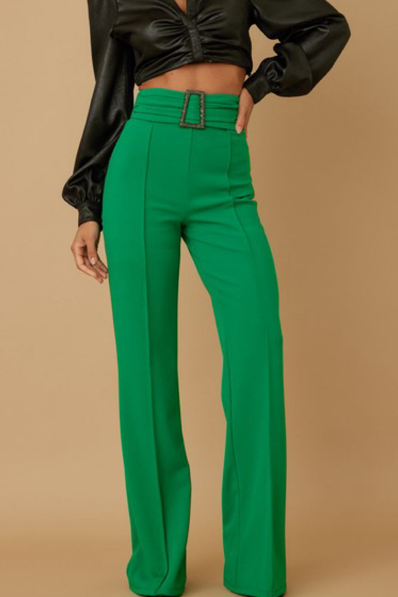 BUCKLE DETAIL ELEGANT PANTS