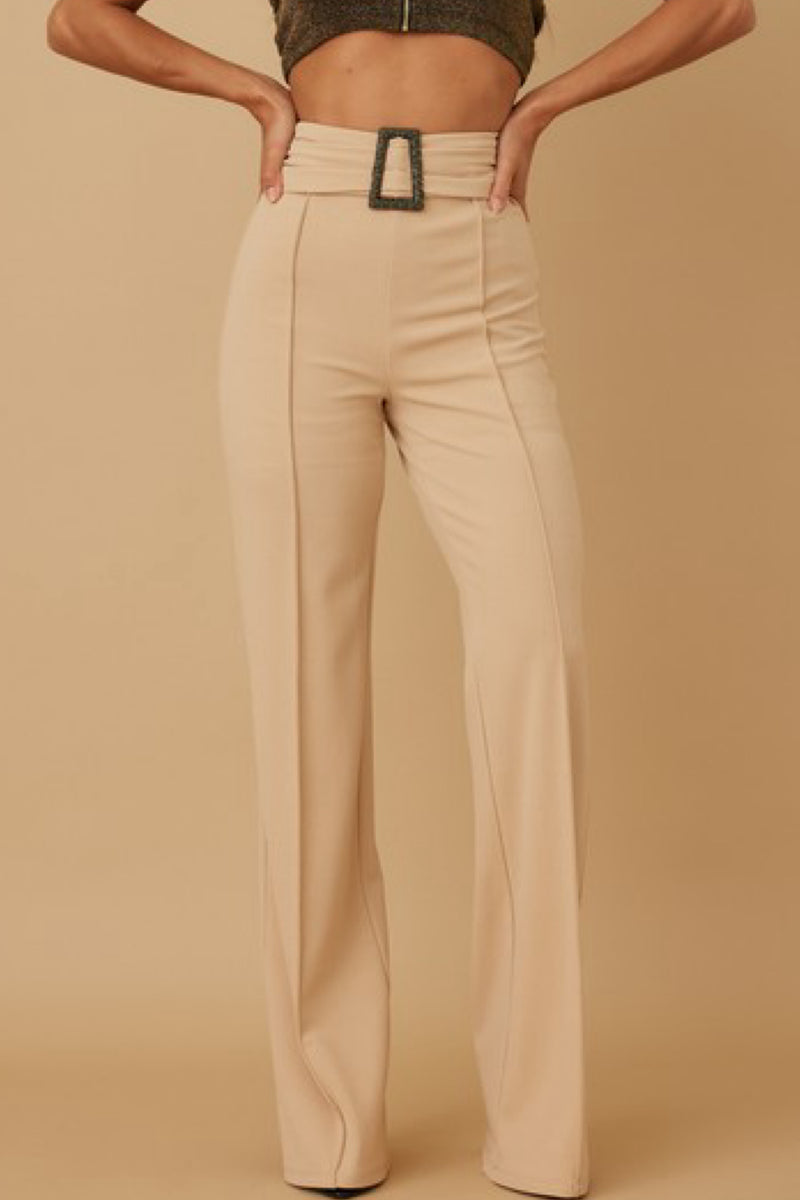 BUCKLE DETAIL ELEGANT PANTS