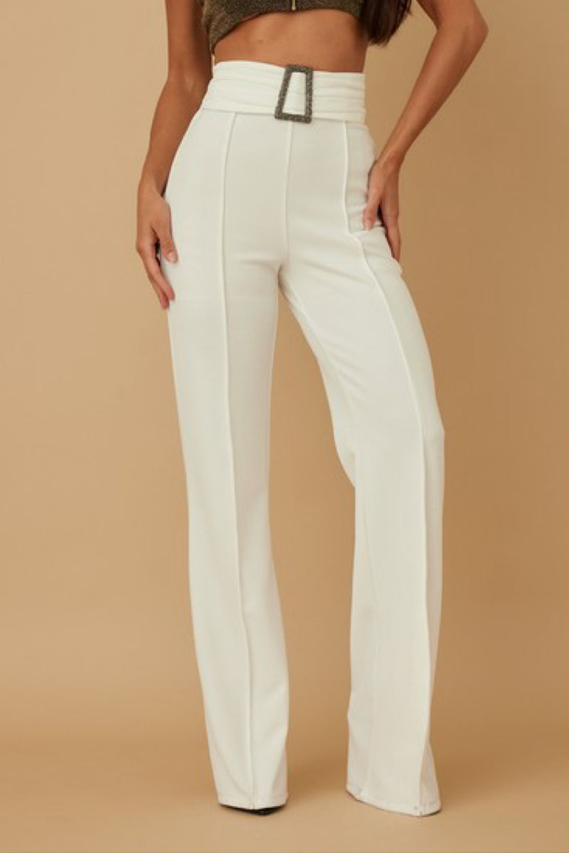 BUCKLE DETAIL ELEGANT PANTS