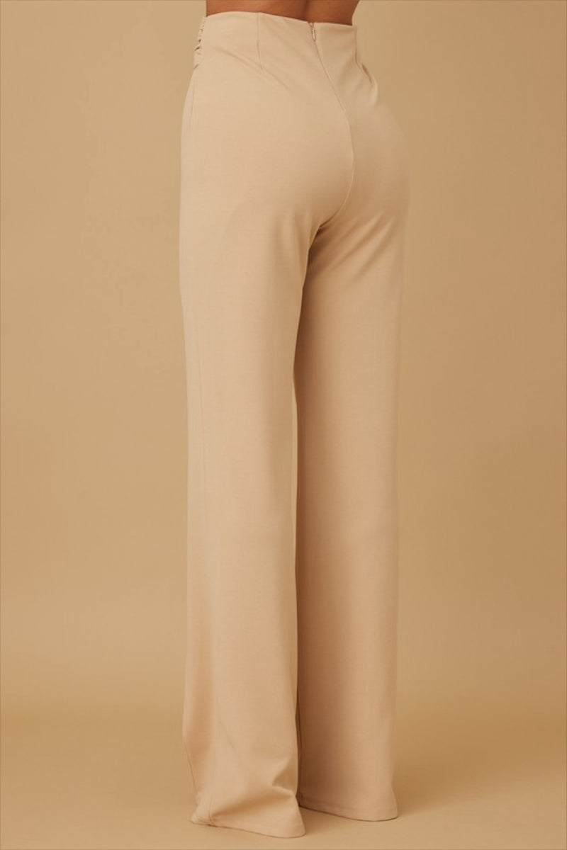 BUCKLE DETAIL ELEGANT PANTS