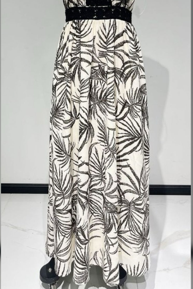 CROCHET TRIM MAXI DRESS