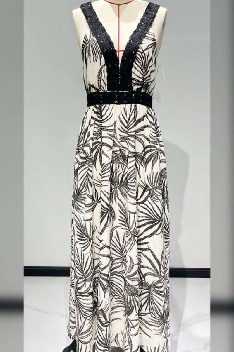 CROCHET TRIM MAXI DRESS