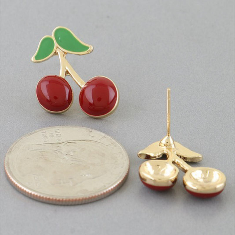 CHERRY STUD EARRINGS