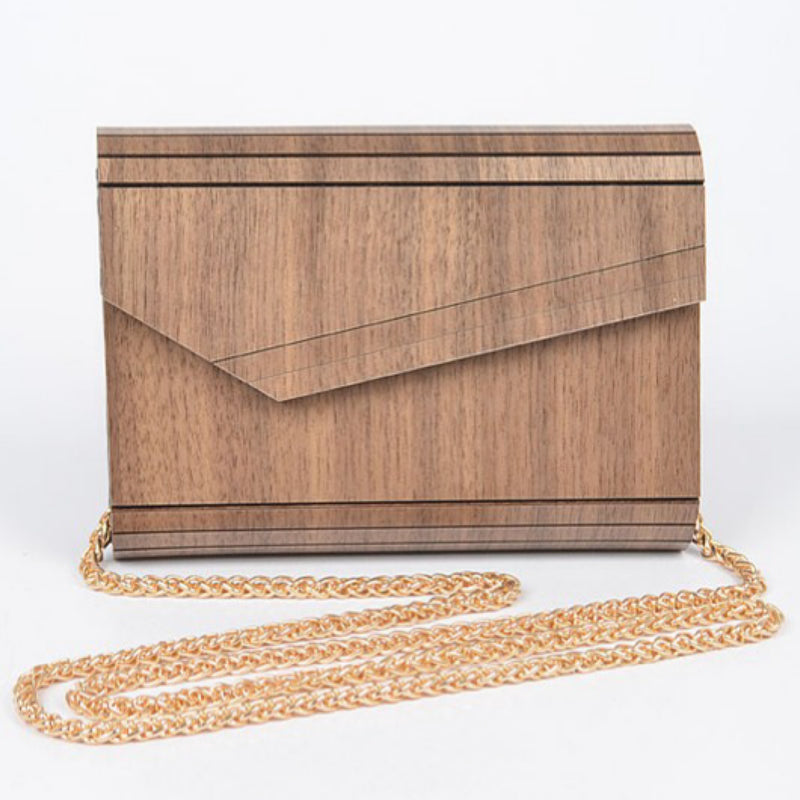 WOODEN LIKE CLUTCH
