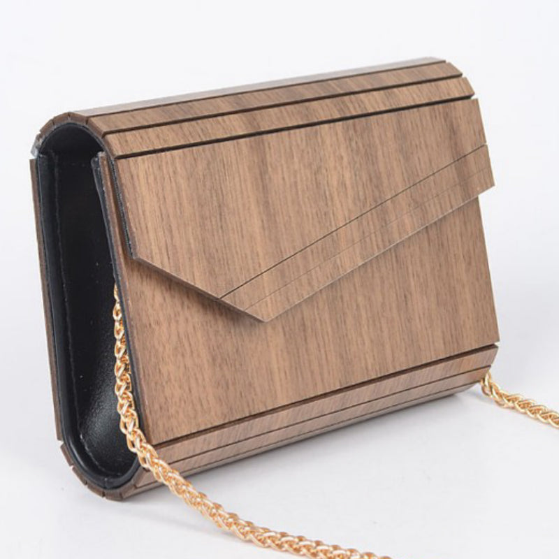 WOODEN LIKE CLUTCH