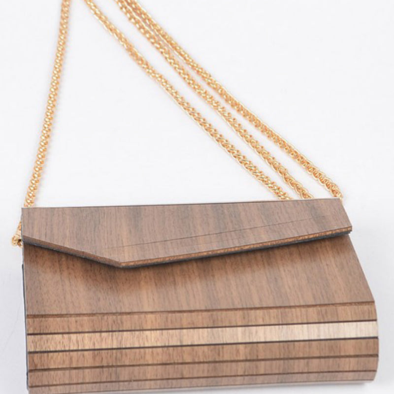 WOODEN LIKE CLUTCH