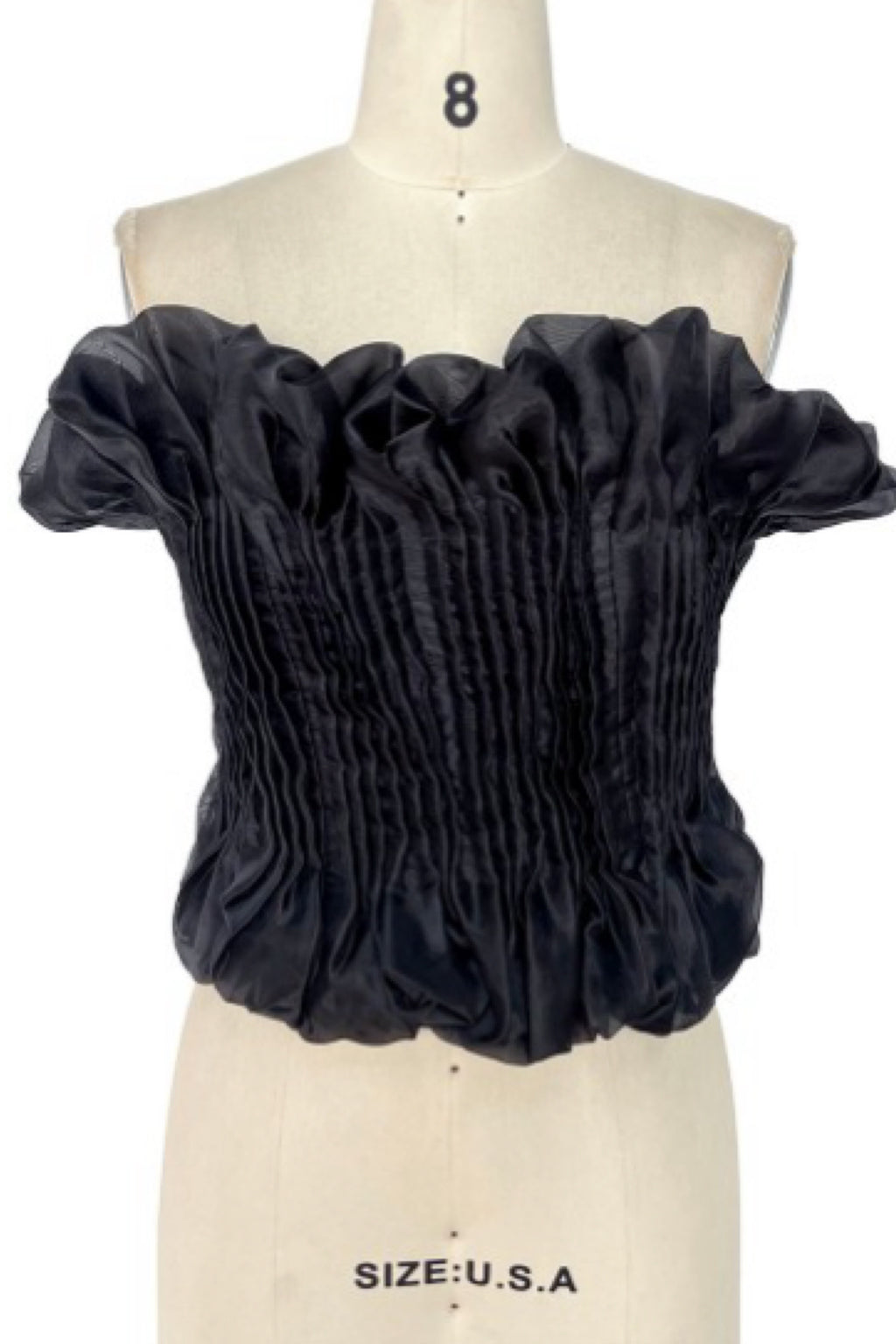 STRAPLESS PLEATED TOP