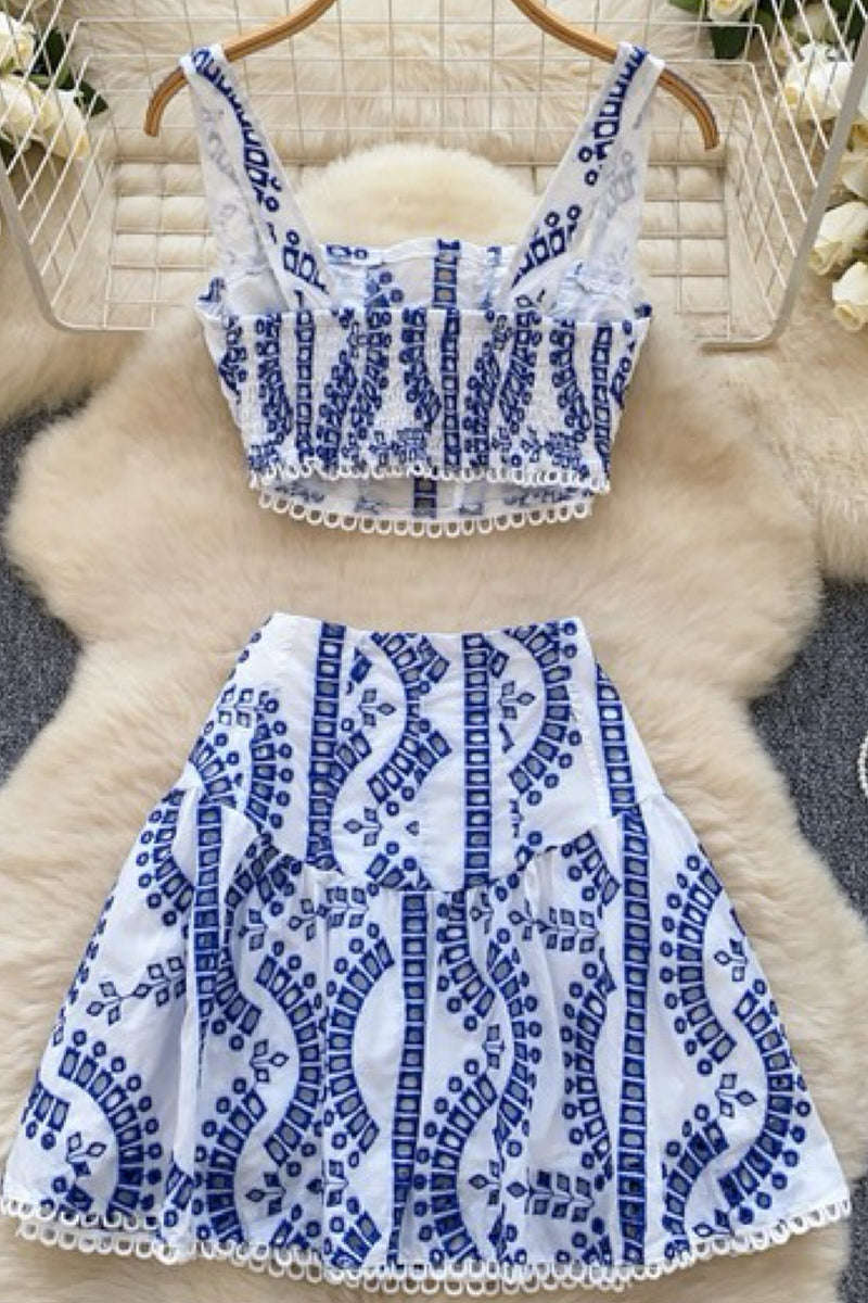 EYELET SKIRT SET