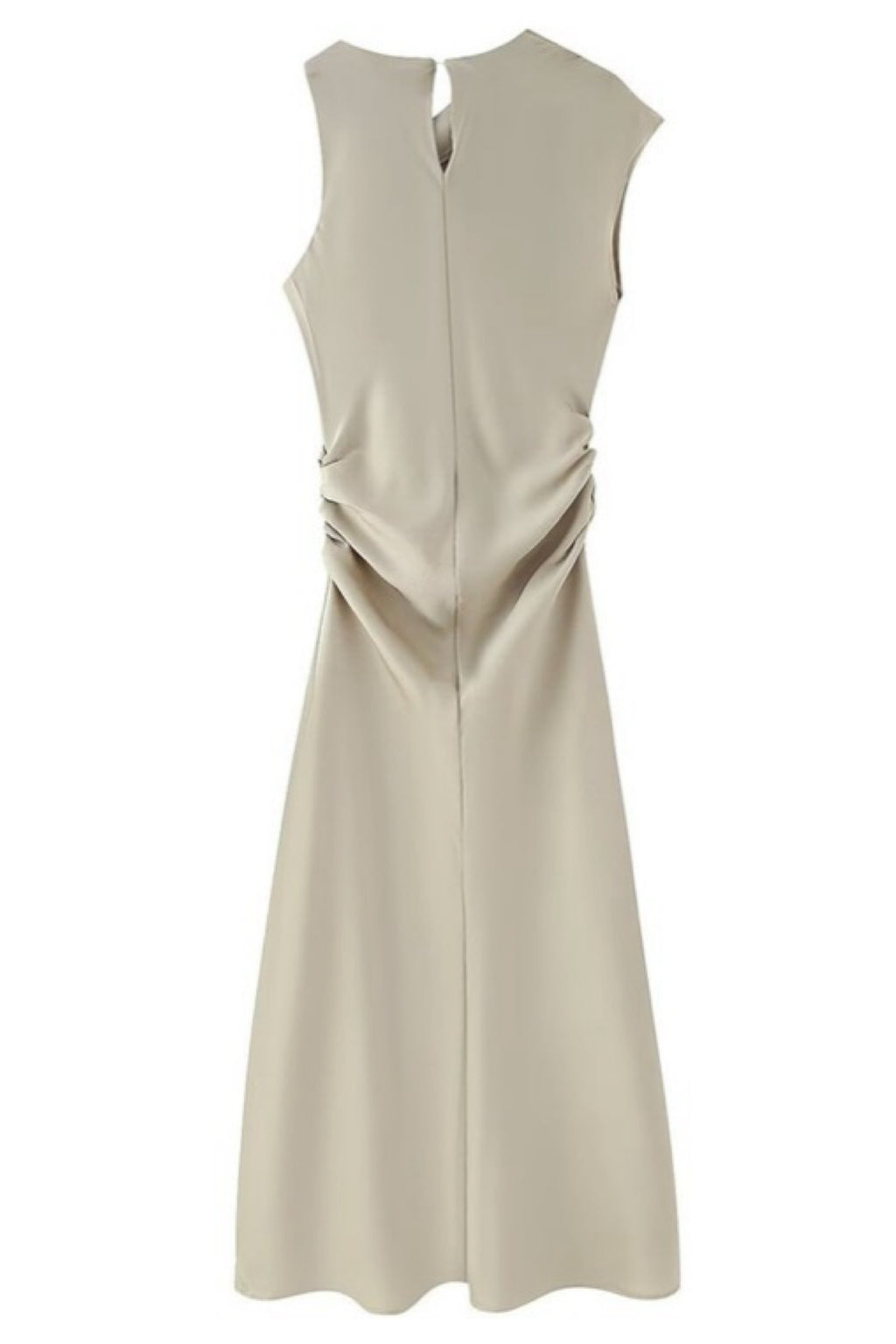 ASIMMETRIC SATIN MIDI DRESS