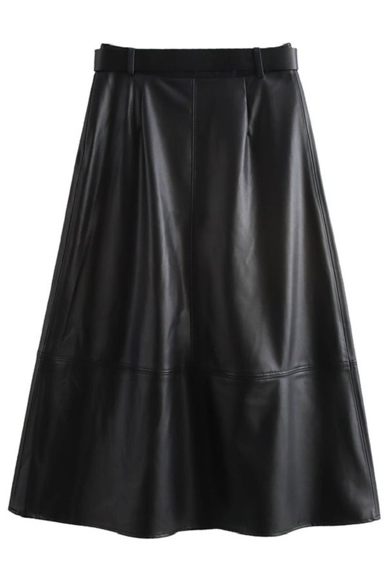 FAUX LEATHER MAXI SKIRT