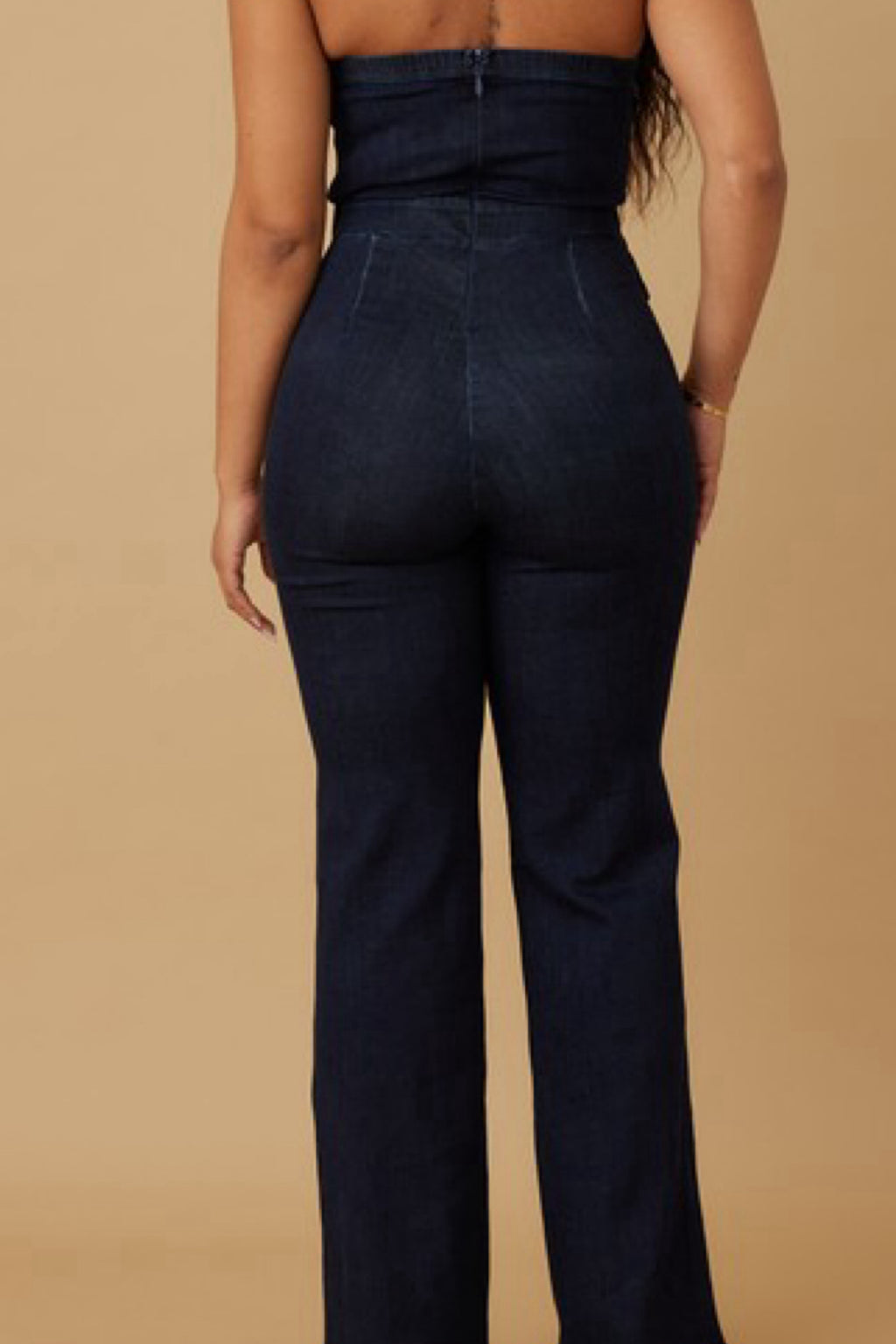 TRIPLE CRISTAL DENIM JUMPSUIT