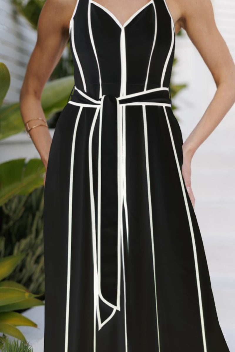QUEEN CONTRAST HALTER JUMPSUIT