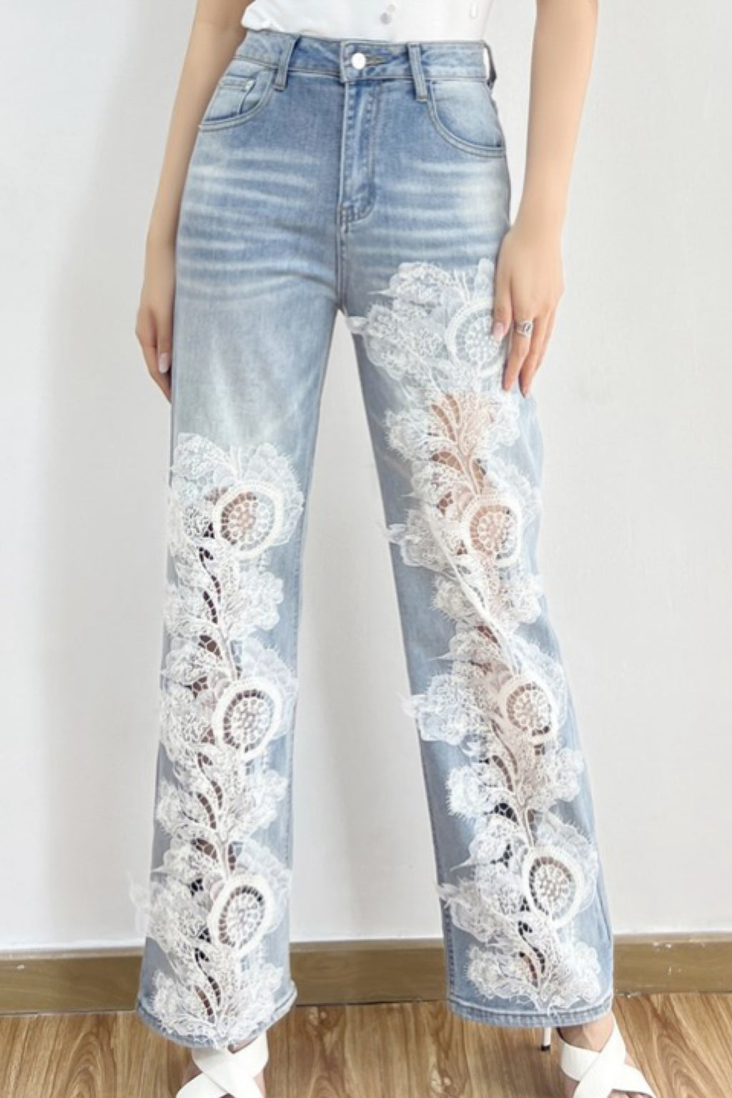 LACE ON DENIM DENIM