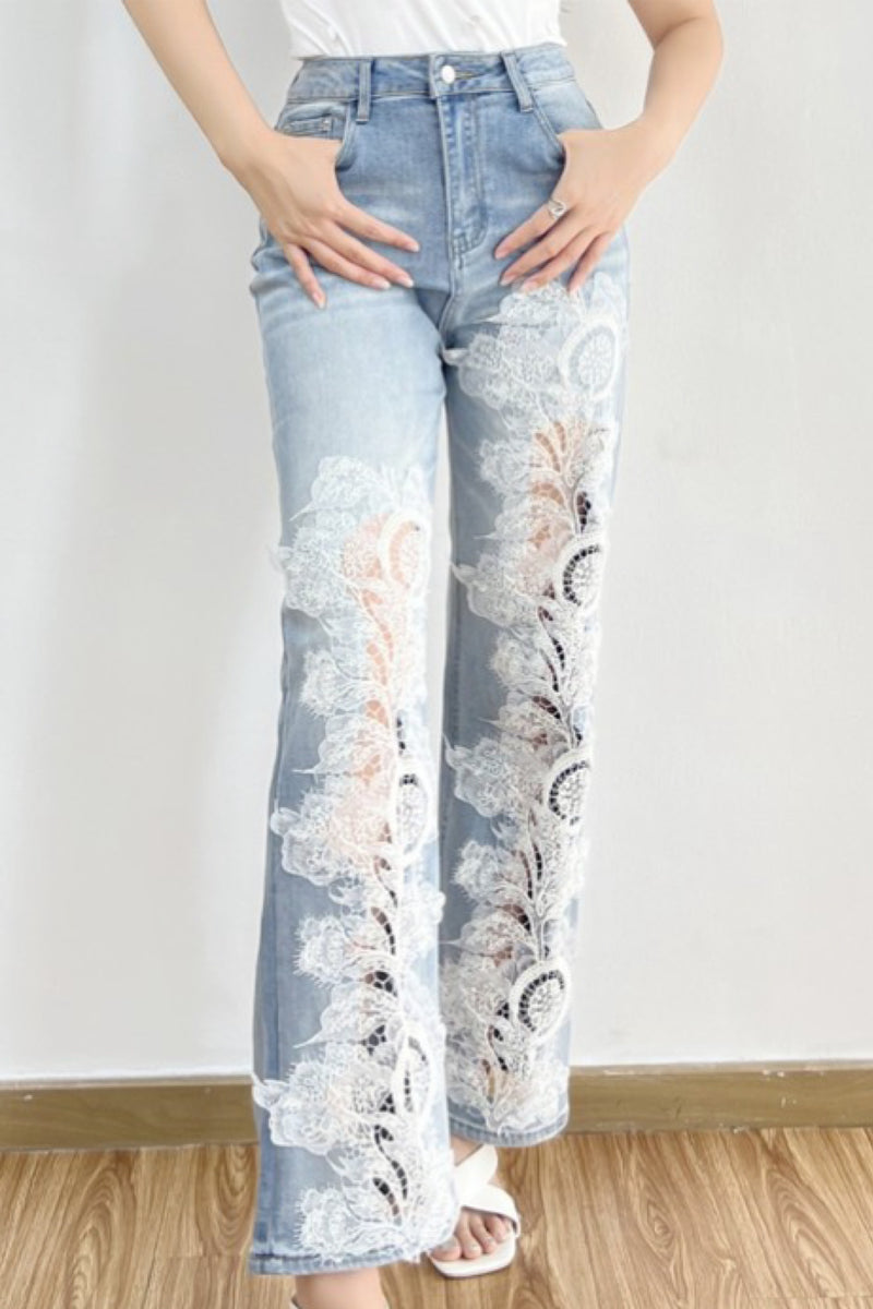 LACE ON DENIM DENIM