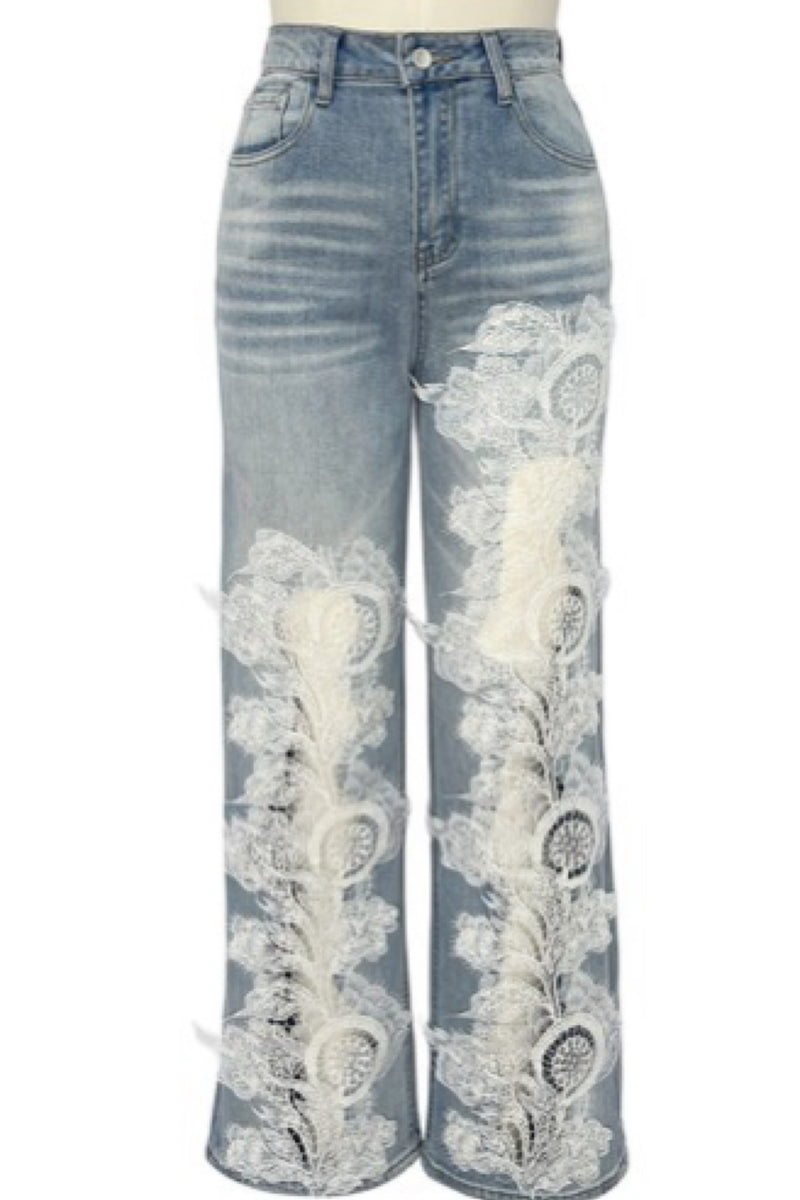 LACE ON DENIM DENIM