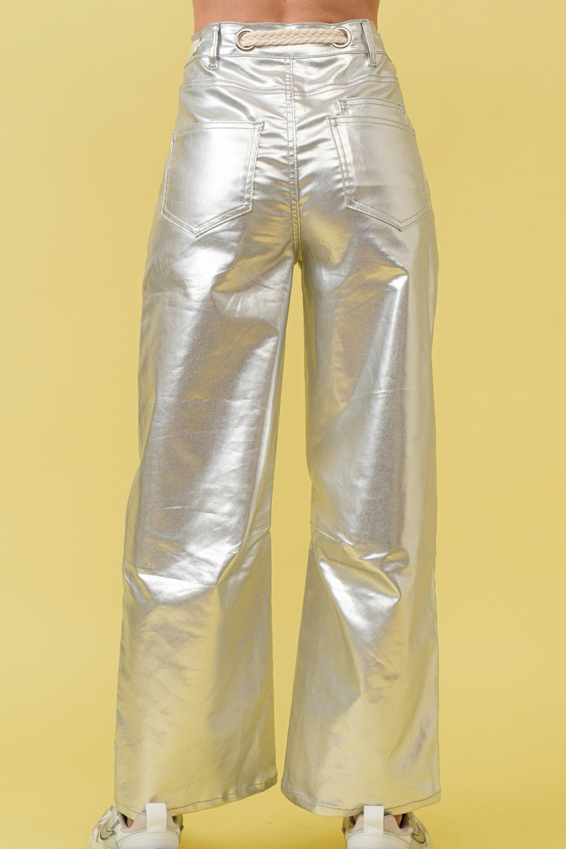 METALLIC CARGO PANTS